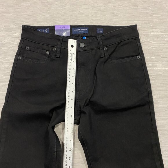 Lucky Brand 410 Jeans Mens 30 x 32 Black Denim Pants Straight Leg - Picture 10 of 14